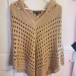 Brown knit poncho